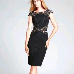 Tadashi Shoji Lace Inset Jersey Sheath Dress